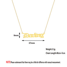 将图片加载到图库查看器，Darling Letter Pendant Necklace Gold Silver Plated  Minimalist Clavicle Choker For Women Jewelry Chain Collares Gift

