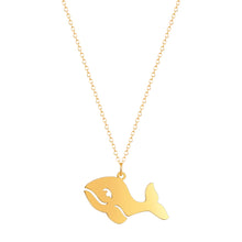 将图片加载到图库查看器，Stainless Steel  Dolphin Shark Necklace For Women Man Gold And Silver Color Pendant Necklace Engagement Fashion Jewelry
