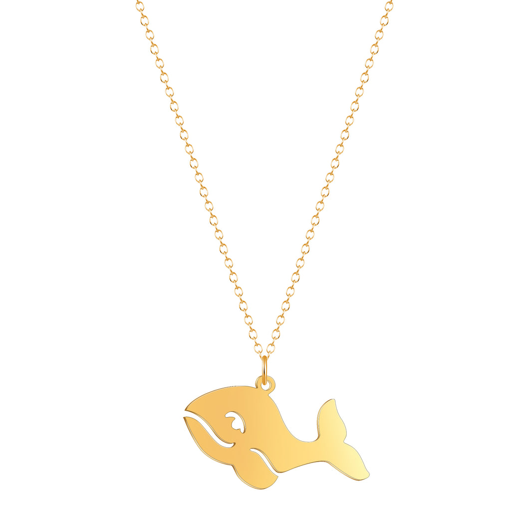 Stainless Steel  Dolphin Shark Necklace For Women Man Gold And Silver Color Pendant Necklace Engagement Fashion Jewelry