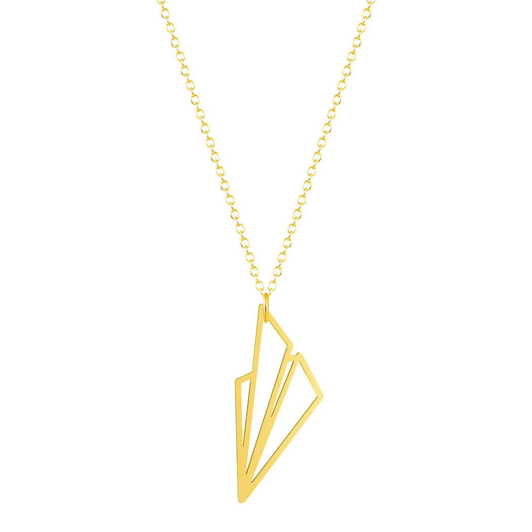  Triangle Origami Paper Airplane Necklace,Geometric
