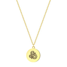 将图片加载到图库查看器，2021 Chereda New Stainless Steel Birth flower Necklace Botanical jewelry Disc Necklace Engraved  birthday gift
