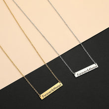 将图片加载到图库查看器，2021 Chereda DIY Motto Engrave Personalize Customized Handmade Stainless Steel Necklace Bar Pendant for Couple Womem Engraved Necklace - Valentine’s Gift - Name  - Best Friend Necklace

