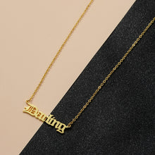 将图片加载到图库查看器，Darling Letter Pendant Necklace Gold Silver Plated  Minimalist Clavicle Choker For Women Jewelry Chain Collares Gift
