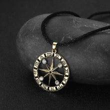 将图片加载到图库查看器，Shiny Gold Zodiac Pendant Astrology Astrology Medallion Charm Necklace Star Round Chockers Wholesale
