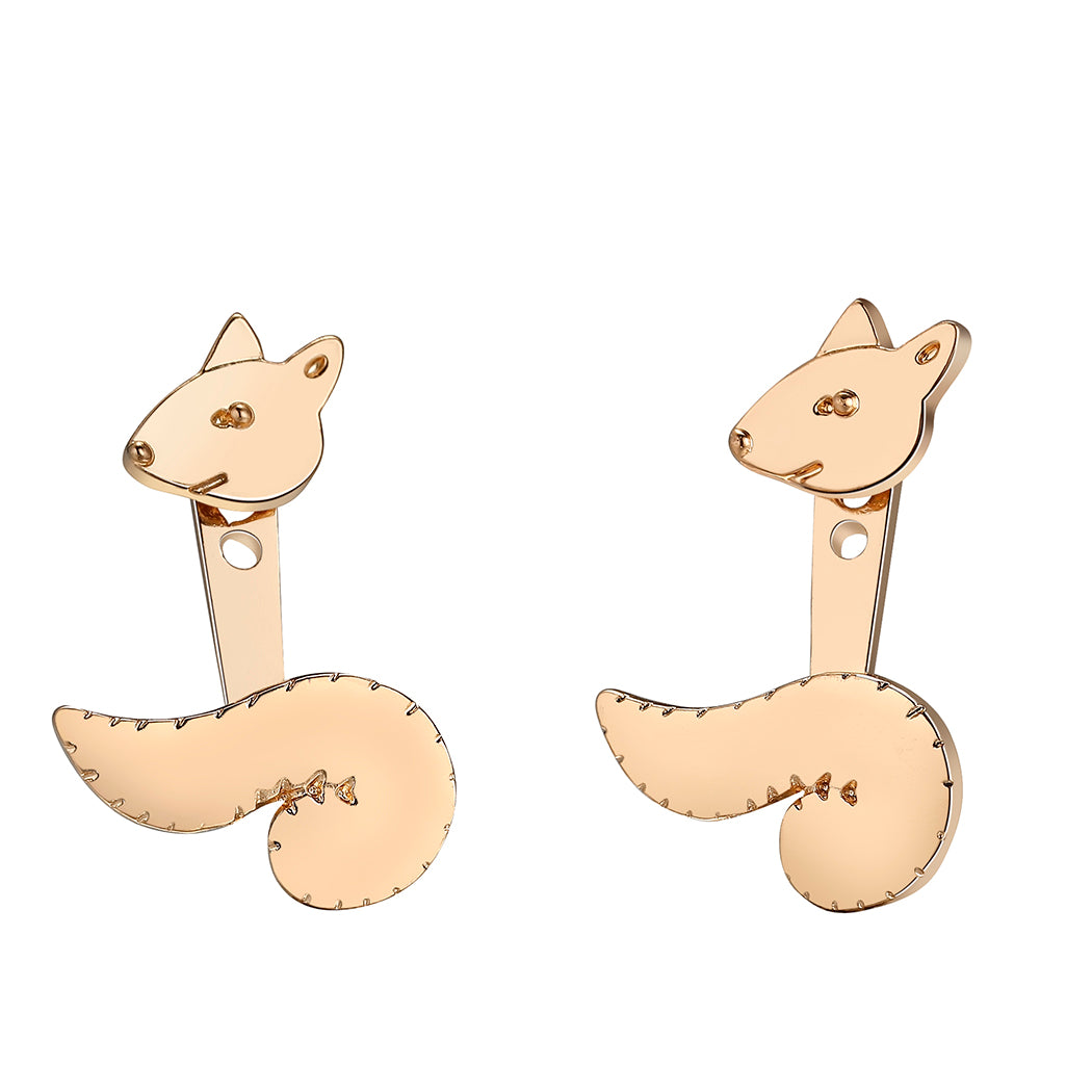 Chereda  Squirrel Dangle Ear Jackets Earrings Double Sided Statement Animal Earrings Women Piercing Jewelry Gifts for Teenage