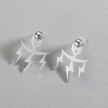 将图片加载到图库查看器，Chereda Newest Lightning Earring Two Sided Jackets Earrings Korean Jewelry For Women Statement Ear Jewelry Wholesale Geometry Ear Cuff  2019 Oorbellen Personality Party Clothing Fashion Jewelry Hot sale
