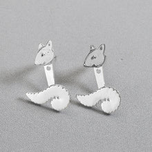 将图片加载到图库查看器，Chereda  Squirrel Dangle Ear Jackets Earrings Double Sided Statement Animal Earrings Women Piercing Jewelry Gifts for Teenage
