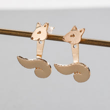 将图片加载到图库查看器，Chereda  Squirrel Dangle Ear Jackets Earrings Double Sided Statement Animal Earrings Women Piercing Jewelry Gifts for Teenage
