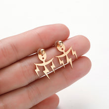 将图片加载到图库查看器，Chereda Newest Lightning Earring Two Sided Jackets Earrings Korean Jewelry For Women Statement Ear Jewelry Wholesale Geometry Ear Cuff  2019 Oorbellen Personality Party Clothing Fashion Jewelry Hot sale
