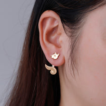 将图片加载到图库查看器，Chereda  Squirrel Dangle Ear Jackets Earrings Double Sided Statement Animal Earrings Women Piercing Jewelry Gifts for Teenage
