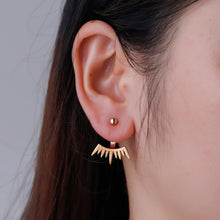 将图片加载到图库查看器，Chereda New Fashion Jewelry Geometric Earrings Ear Climber Exquisite Two Side Stud Earrings For Women Punk pendientes Wholesale
